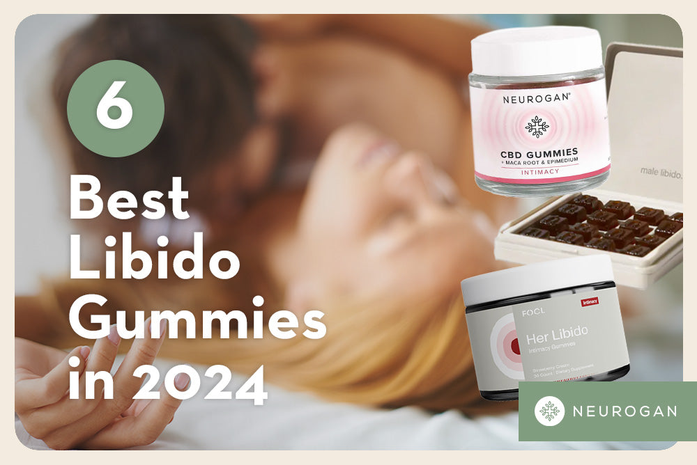 A couple in the bedroom. Text: Best libido gummies in 2024