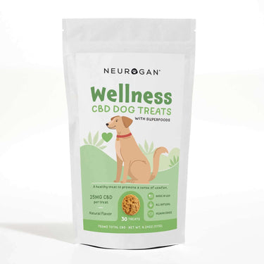 Neurogan Wellness CBD Dog Treats, 750mg total CBD, 30-piece container.