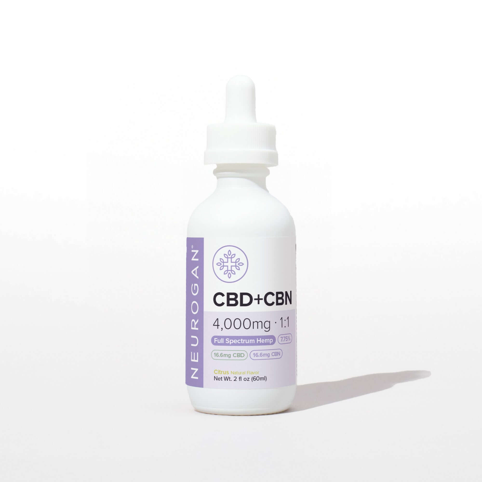 Neurogan CBD + CBN tincture 4,000mg in a 2oz bottle, promoting relaxation and better sleep quality.