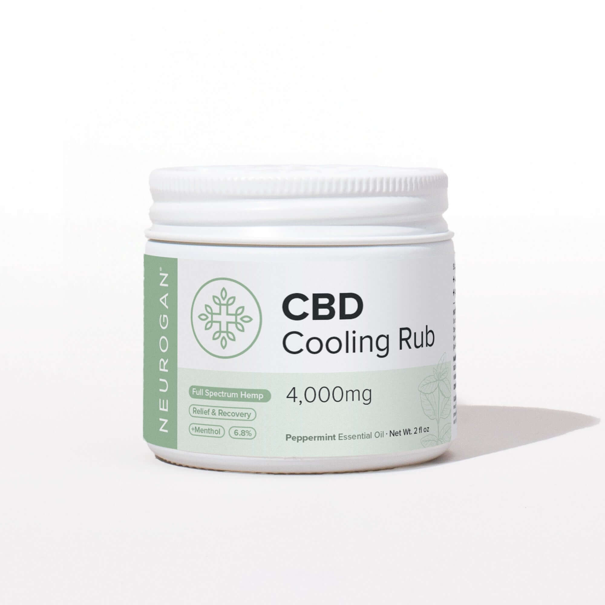 CBD Cooling Rub jar with 4000mg full-spectrum formula for refreshing muscle relief and recovery support