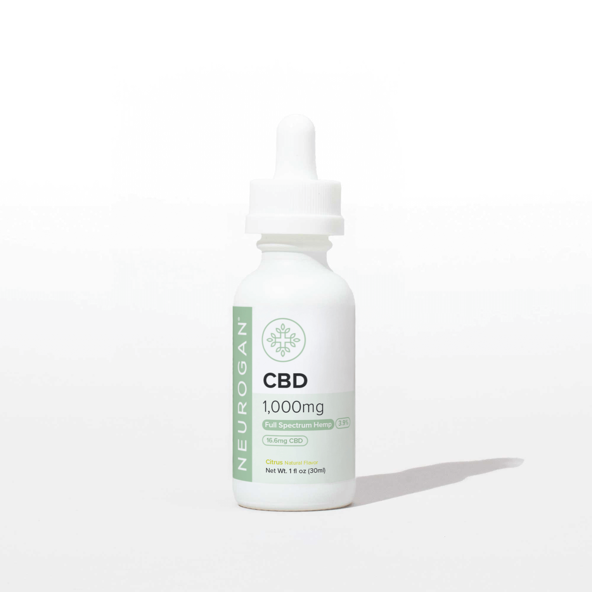 Neurogan CBD tincture 1000mg in a 1oz bottle, featuring full-spectrum hemp and citrus flavors.