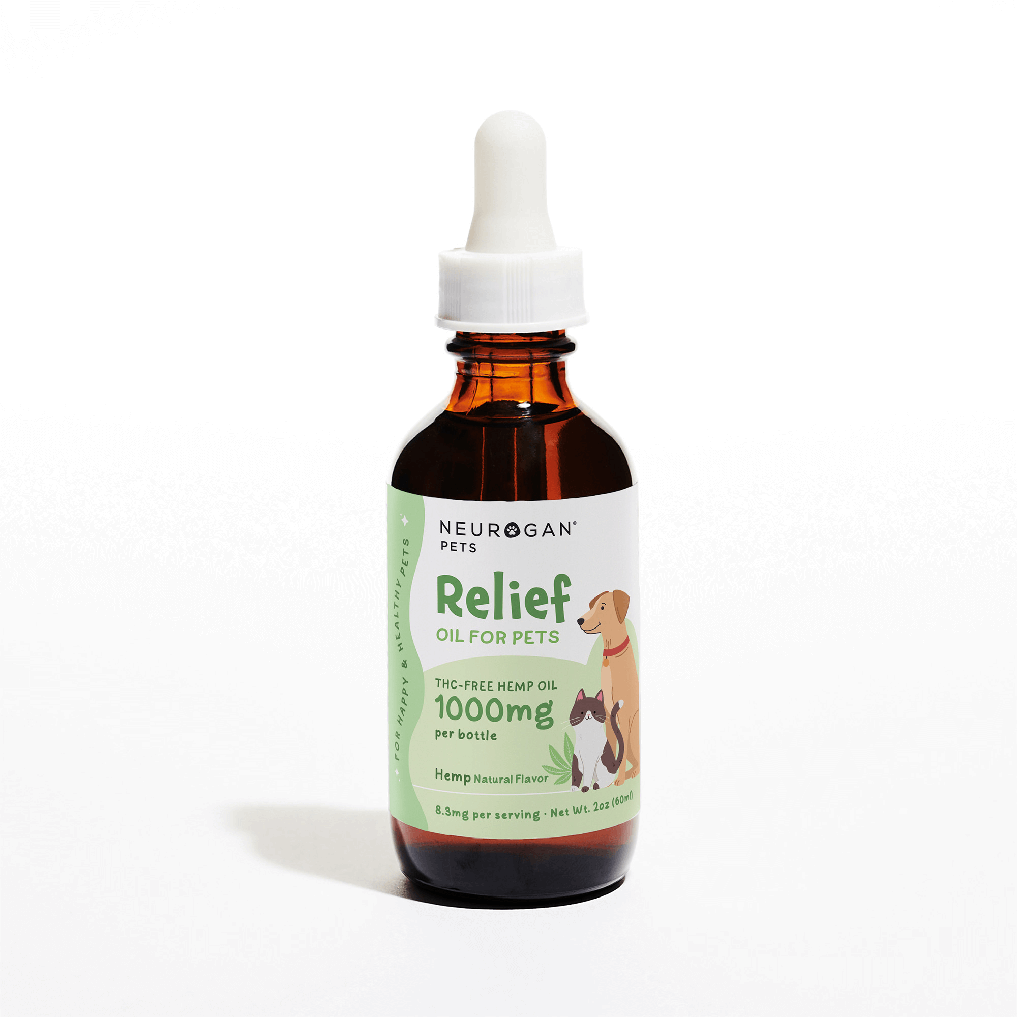 Pet CBD tincture 1000MG relief oil for dogs and cats in a dropper bottle.