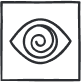 spinning eye in an icon box to represent non-psychoactive effects