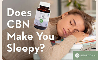 Woman taking a nap on books. Text: Does CBN Make you Sleepy?