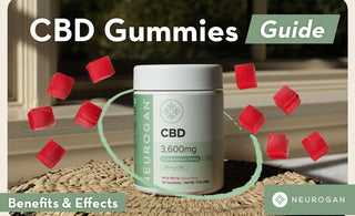 Neurogan Full Spectrum CBD Gummies with red gummies.