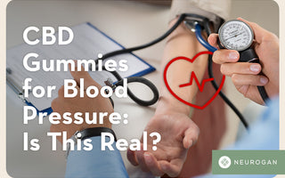 Doctor holding a stethoscope. Text: CBD gummies for blood pressure: is this real? 