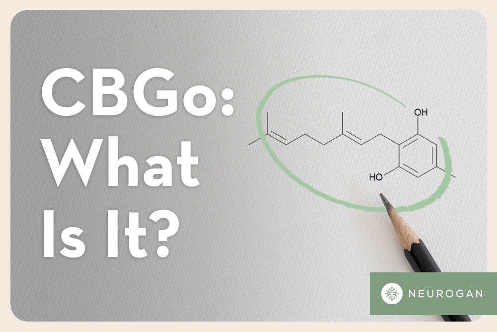 CBG molecule written out. Text: CBGo what is it? 