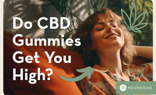 Woman relaxing. Text: Do CBD gummies get you high?