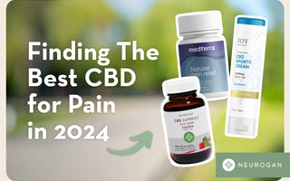 Comparing Popular CBD Products. Text: Finding The Best CBD for Pain in 2024
