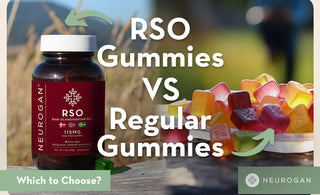 Neurogan RSO Gummies next to regular gummies