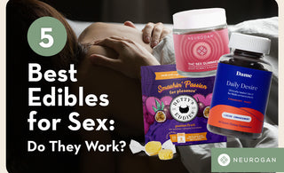Couple in bed. Text: Best edibles for sex: do they work? 