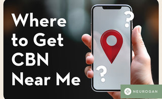 A Phone Looking for CBN Products. Text: Where to get CBN Near Me