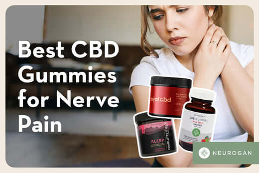 woman holding her neck in pain. best cbd gummies for nerve pain