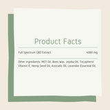 4000mg CBD Balm Product Facts