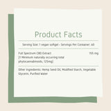 CBD Softgels extra strength 7500mg product facts and full list of ingredients