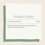 CBD Lip Balm 200mg product facts and full list of ingredients