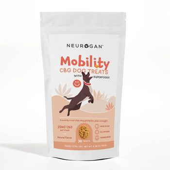 Neurogan Mobility CBG Dog Treats, 750mg total CBG, 30-piece container.