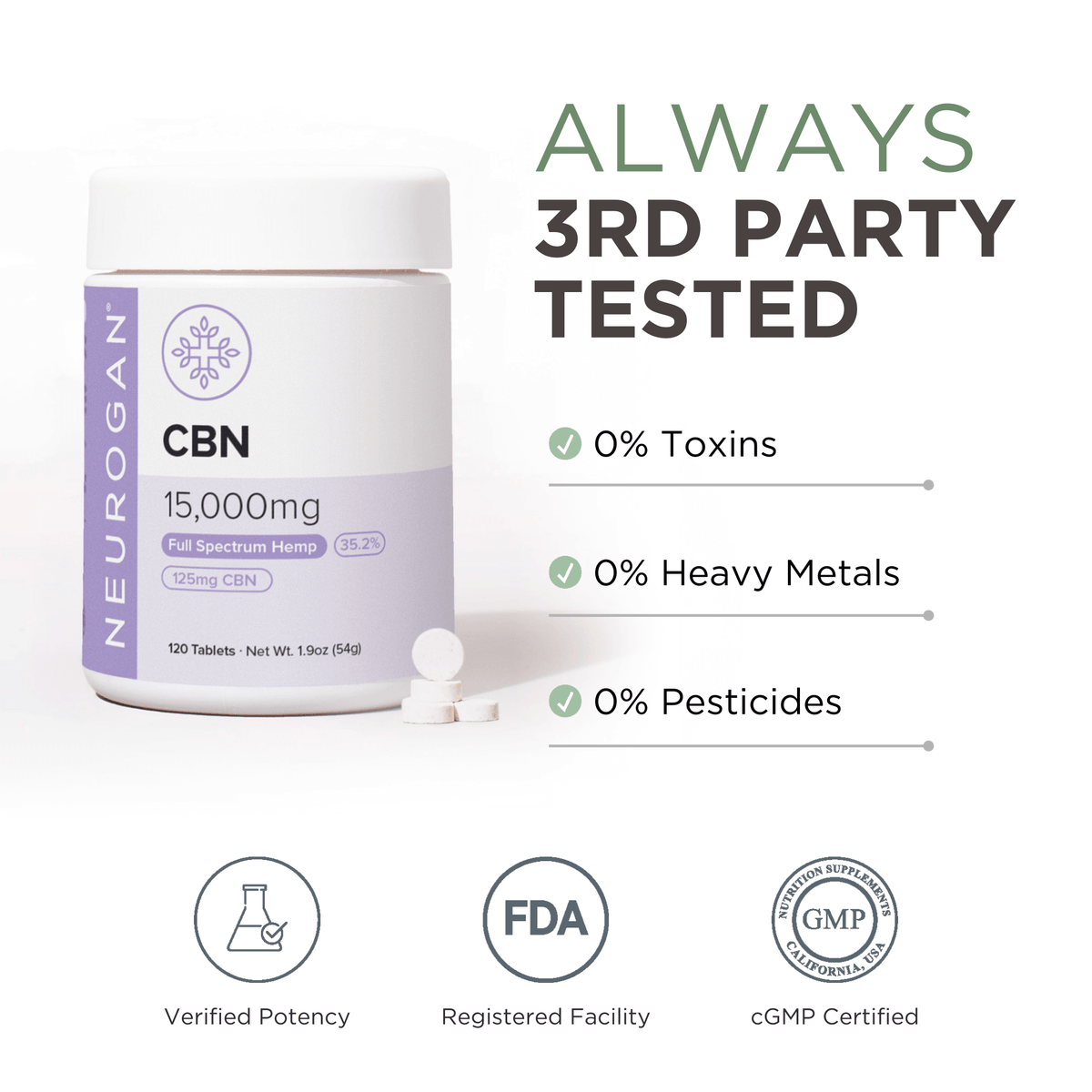 CBN Tablets | 15000MG & Lab Tested | Premium Sleep Support – Neurogan