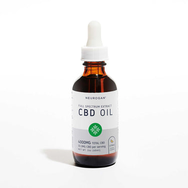 Neurogan Full Spectrum CBD oil 4000MG, Citrus, in 2oz brown bottle with white rubber dropper top