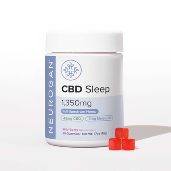 Neurogan Full Spectrum CBD Sleep Gummies with Melatonin, white bottle with white lid