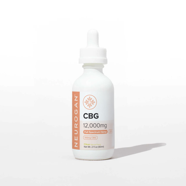 Neurogan full spectrum CBG oil 12000mg bottle with white rubber dropper top