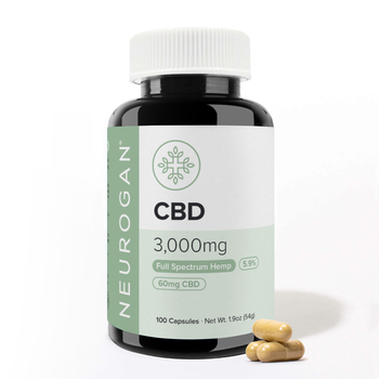 A bottle of full spectrum CBD capsules 3000mg