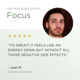 Verified customer shares his experience, describing CBG Oil as a natural alternative to energy drinks without side effects.