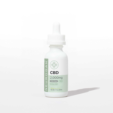 Neurogan THC Free Broad Spectrum CBD Oil 2000MG in a 1oz bottle with white rubber dropper top