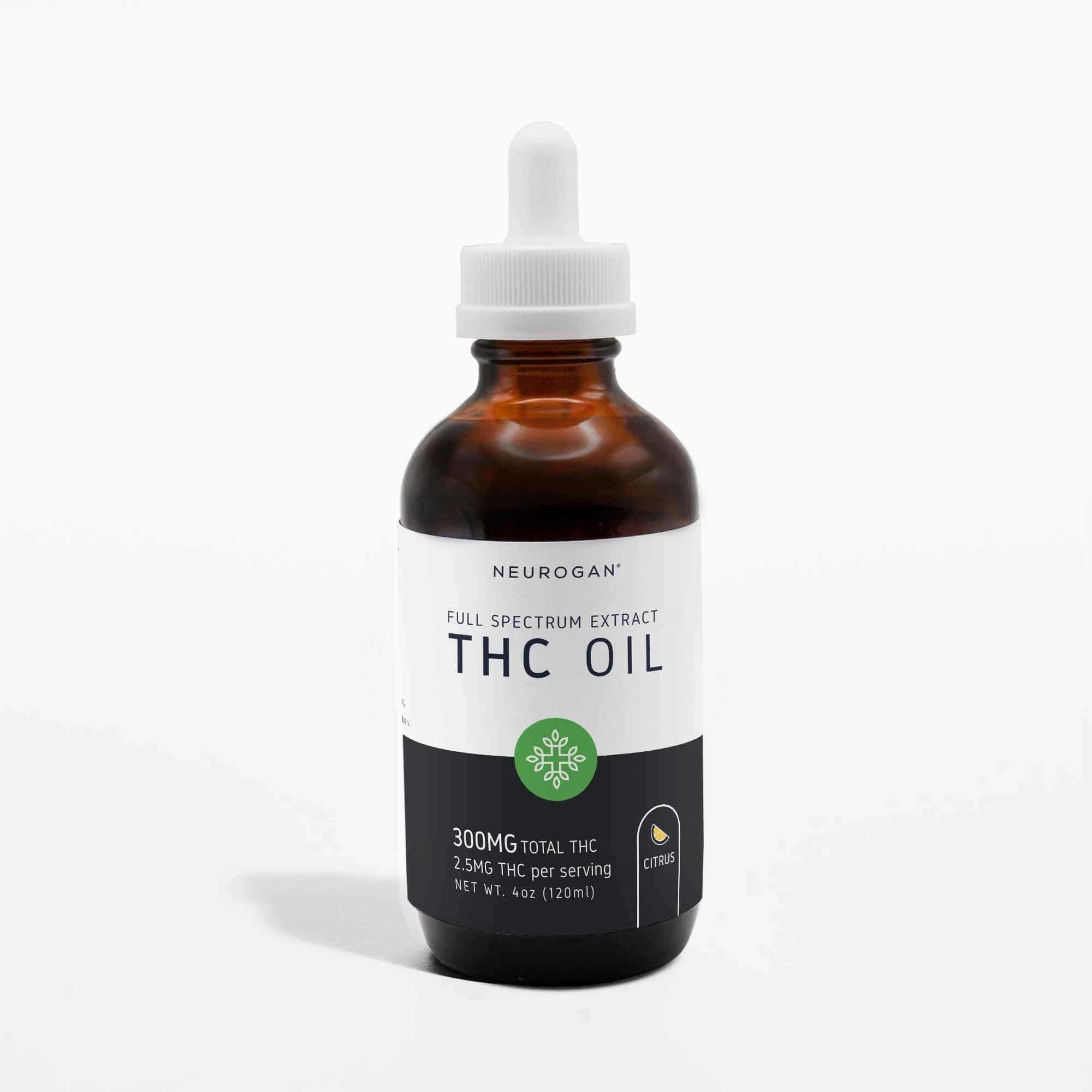 4oz Bottle of THC Oil - Citrus Flavor - Contains 300mg Total THC - Full Spectrum Extract