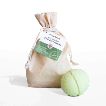 Light green colored CBD Bath Bomb infused with 200mg CBD per piece