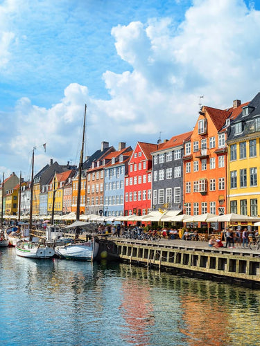 Houses in Nyhavn, a 17th-century waterfront, canal and entertainment district in Copenhagen