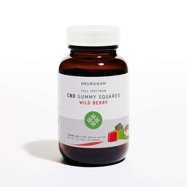 Neurogan 1.7 oz bottle of CBD Gummy Squares 