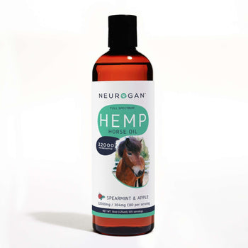 Neurogan Full Spectrum CBD Oil for Horses, 32.,000mg in a 16oz bottle, black cap,